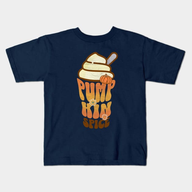 Groovy Pumpkin Spice Kids T-Shirt by 2HivelysArt